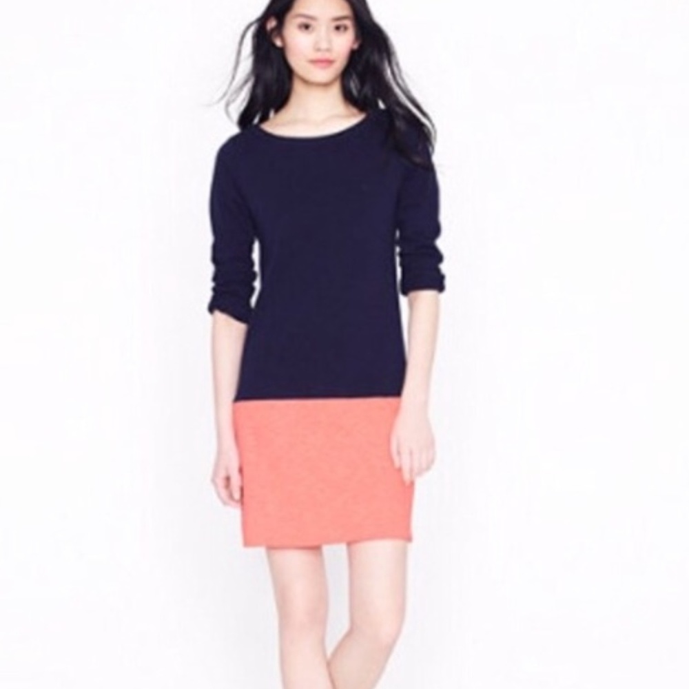 J. Crew Maritime Colorblock Dress Navy/Coral